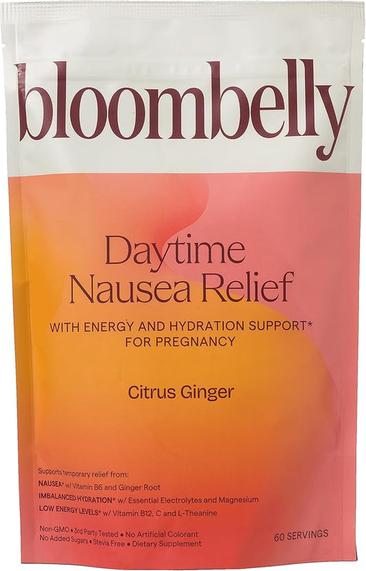 Morning Sickness + Nausea Relief. Electrolytes Hydration Support. Safe Energy Boost + Prenatal Vitamins with Magnesium, Vitamin b6. First Trimester Pregnancy Must Haves 60 Servings