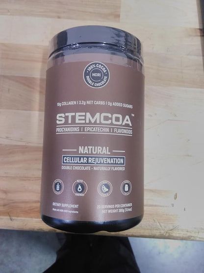 NCR1 - Natural Cellular Renewal & Rejuvenation, Double Chocolate Flavor, Hydrolyzed Bovine Collagen Powder with Cocoa & Resveratrol, Non-GMO, Gluten Free & Keto Diets
