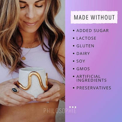 Philosophie Cosmic Elixir Collagen Superfood Blend with Adaptogens – Organic & Unsweetened Powder for Gut Health, Hormone Balance, Joint Support & Skin Vitality – 32 Servings