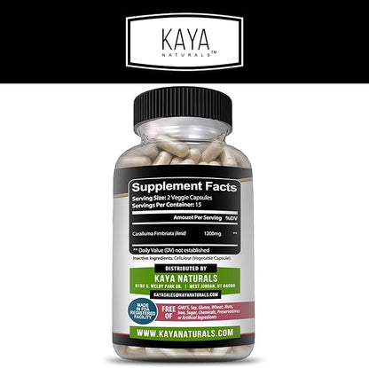 Kaya Naturals - Caralluma Fimbriata 1200mg High Potency Supplement | Maximum Strength Natural Endurance Support, Vegetarian Capsules (30 Count)