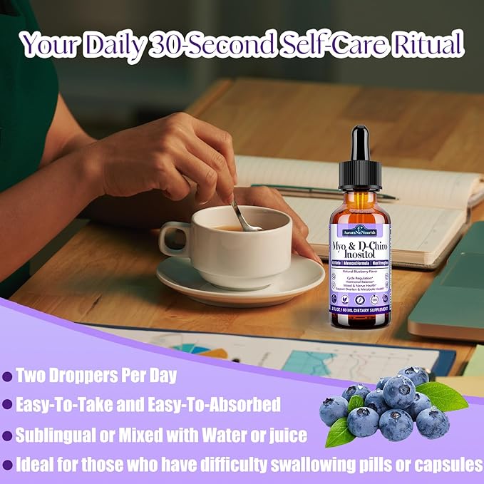 Myo-Inositol & D-Chiro Inositol Supplement For Women, 40:1 Ratio Support Hormone Balance & Ovarian w. Organic Chaste Tree Berry, Ceylon Cinnamon for Healthy Cycle Regulation, Mood, Nerve