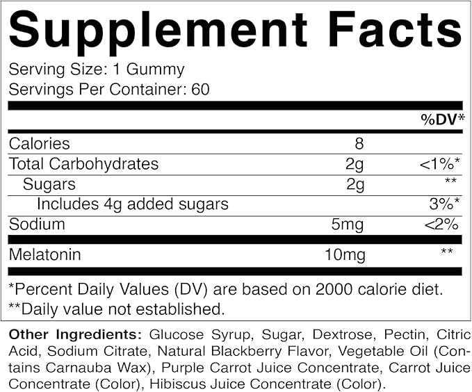 Vitamatic Melatonin 10 mg per Gummy - 60 Servings - 60 Vegetarian Gummies - Non-Habit Forming Supplement