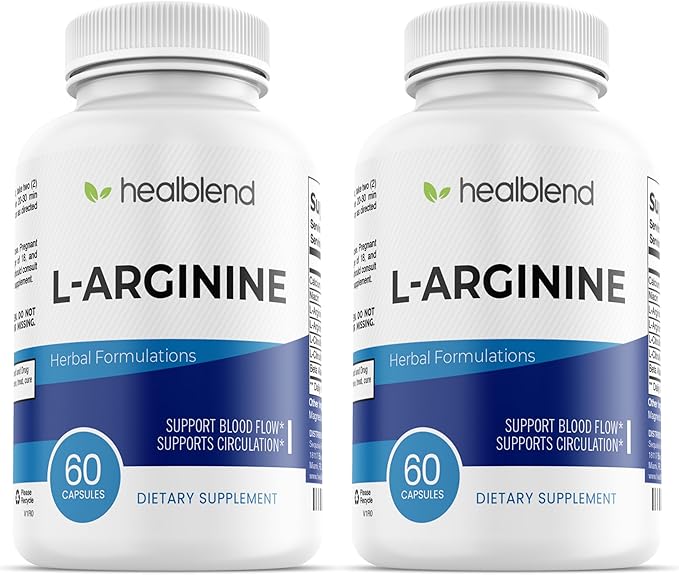 healblend L-Arginine Plus: Calcium, Niacin, L-Arginine Blend, L-Citrulline Complex & Beta Alanine - 120 Capsules (2 Pack)