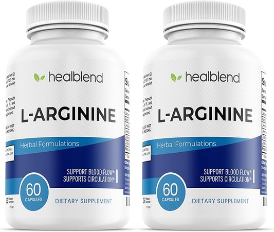 healblend L-Arginine Plus: Calcium, Niacin, L-Arginine Blend, L-Citrulline Complex & Beta Alanine - 120 Capsules (2 Pack)
