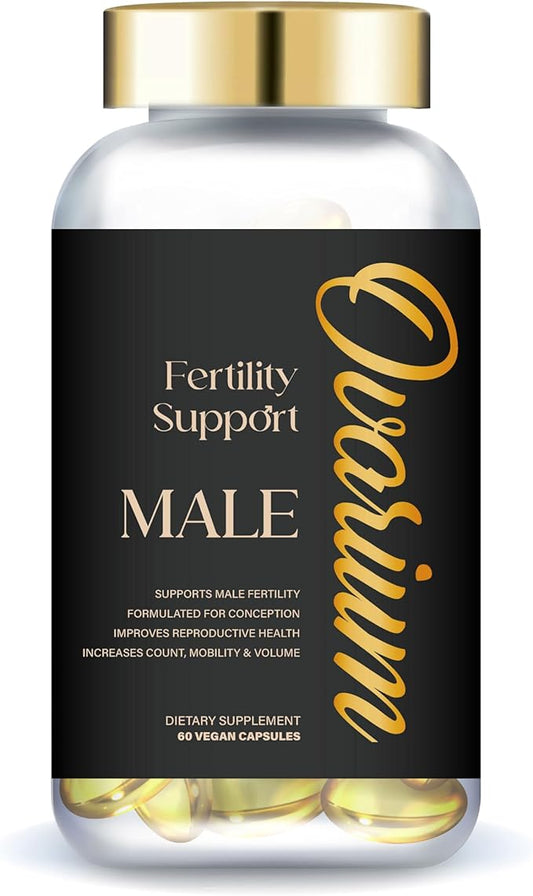 Ovarium® Male Fertility Support Supplement - Vegan Multivitamin w/Black Tea Extract, B12, Maca Root & Ashwagandha - Supports Men's Reproductive Health & Wellness (60 Capsules)