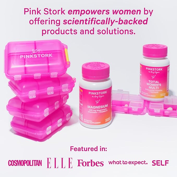 Pink Stork Omega 3 Fish Oil Supplements for Women with DHA and EPA - High Potency Burpless Omega-3 Supplement for Cognitive Health - 60 Softgels