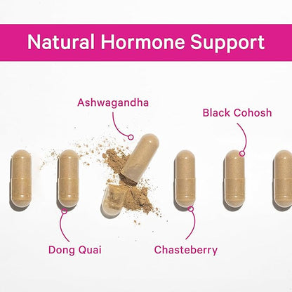 Pink Stork Menopause Supplements for Women - 9 Clinically-Studied Herbs for Perimenopause, Hot Flashes, and Hormone Balance - Ashwagandha, Vitex, Maca Root, Black Cohosh - 60 Capsules