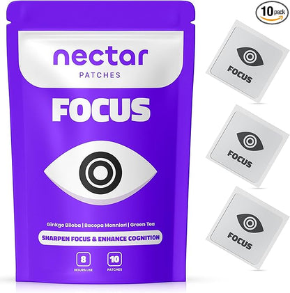 Focus Patch | with Bacopa Monnieri, Green Tea & Ginkgo Biloba | 10 Patches
