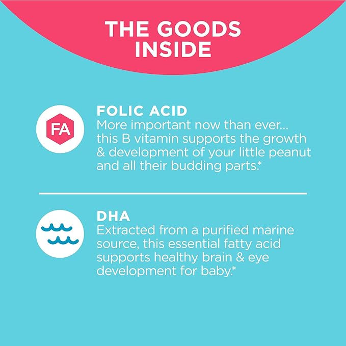 OLLY The Essential Prenatal Gummy Multivitamin, 30 Day Supply (Gummies), Sweet & Glowing Skin Gummy, 25 Day Supply (50 Count), Plump Berry, Hyaluronic Acid, Collagen