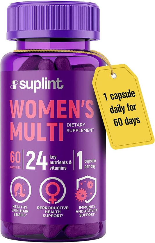 Multivitamin Supplement for Women | Complete Complex with Vitamin A, C, D, E, B12, Zinc & More | Hair, Skin & Nail Beauty Vitamins | Reproductive, Activity & Immune Support Supplement | 60 Capsules