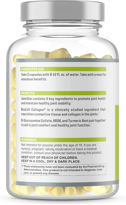 JointOne Joint Support by NutraOne - Joint Supplement for Women and Men to Help Maintain Joint Health with Collagen, Glucosamine, and Turmeric* (90 Capsules)