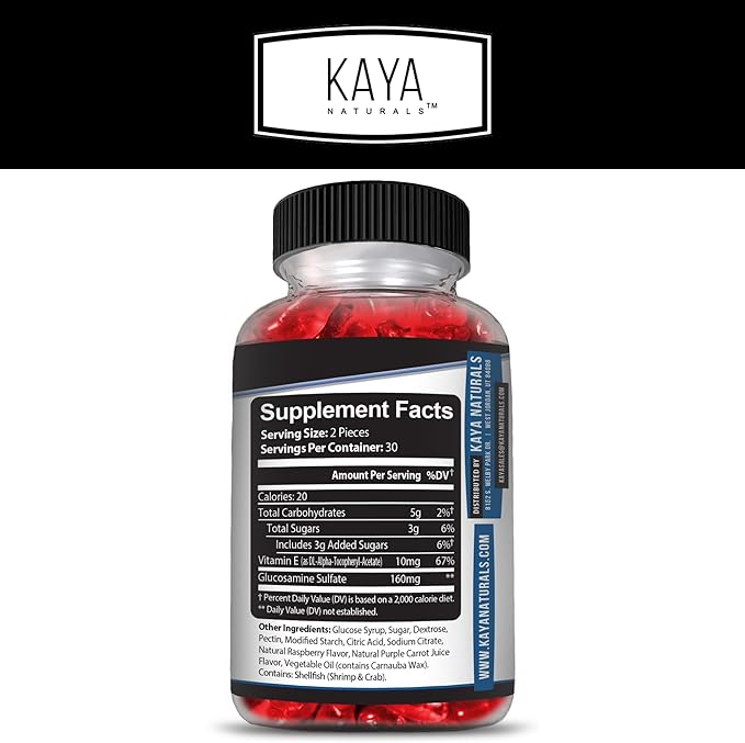 Kaya Naturals Mobility Care Gummies for Back, Knees & Hands - Flexibility Support - Glucosamine Gummies Best Immune Support for Women & Men - 60 Count