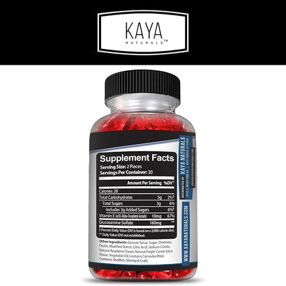 Kaya Naturals Mobility Care Gummies for Back, Knees & Hands - Flexibility Support - Glucosamine Gummies Best Immune Support for Women & Men - 60 Count
