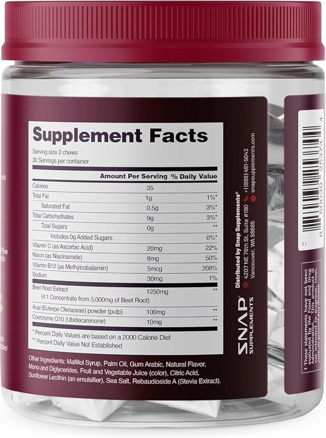 Snap Supplements Heart Beets Parent New 4 (Chews)