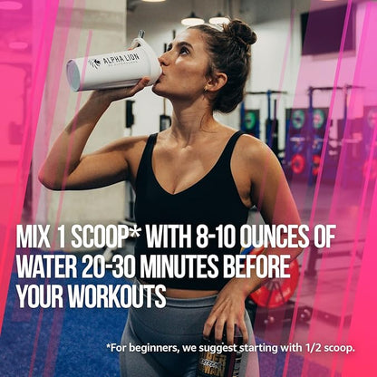 ALPHA LION Superhuman Extreme High Stim Pre Workout Powder, Beta Alanine, L-Taurine & 356mg Tri-Source Caffeine for Sustained Energy, Nitric Oxide & Citrulline for Pump (21 Servings, Slaughtermelon)