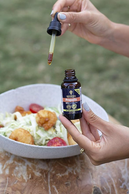 Bee and You Propolis Liquid Extract Drops, 30% Propolis, Ultra Pure, Immune Support Supplement, Sore Throat, Allergy Relief, Respiratory, Antioxidants, Keto, Paleo, Gluten-Free, 1 Fl Oz
