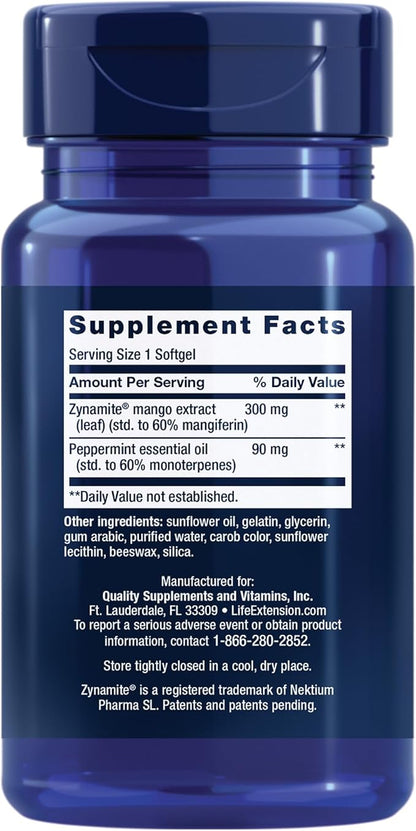Life Extension Brain Fog Relief, Mango Leaf Extract, standardized Peppermint Oil, nootropic Brain Supplement for Clarity and Focus, Fast-Acting, Caffeine-Free, Gluten Free, Non-GMO, 30 softgels