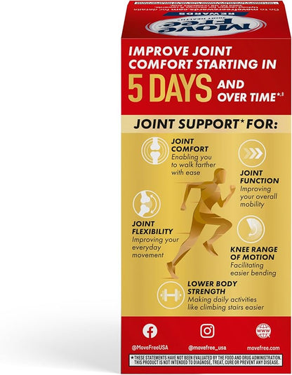 Move Free Advanced 5-Day Joint Support Supplement with TamaFlex (Turmeric & Tamarind), Glucosamine, & Vitamin D3 for Joint Health, Bone Strength, Cartilage, and Knee Range of Motion. 90 Count