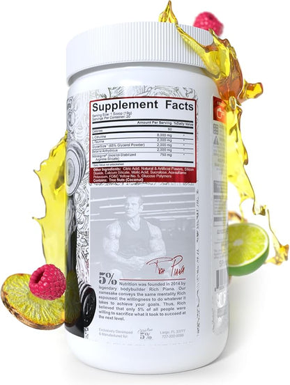 5% Nutrition FullAF Pre-Workout | Stim-Free with Massive Pumps | L-Citrulline, L-Taurine, Nitrosigine, GlycerSize (Beach Blast)
