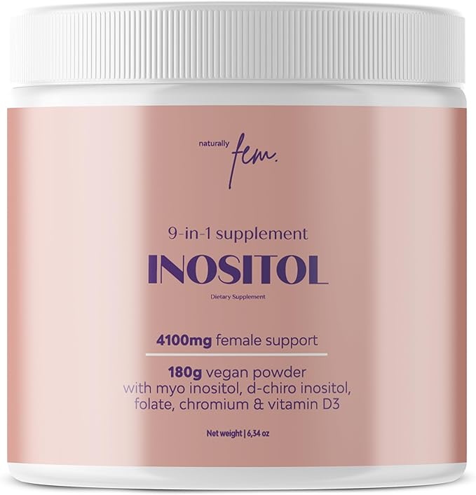 Myo-Inositol & D-Chiro Inositol Supplement for Women 4100mg (40:1 Ratio) – 9-in-1 with Folate, Vitamin B6, B12, D3, Zinc & Chromium