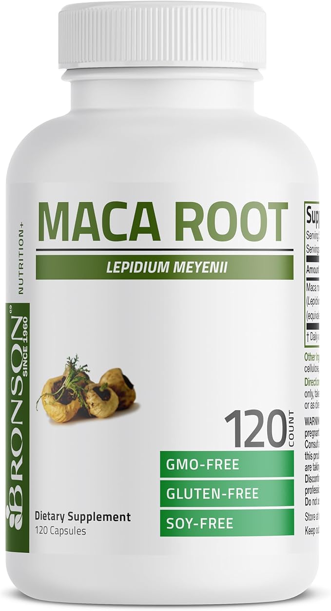 Bronson Maca Root Lepidium Meyenii Non-GMO, 120 Vegetarian Capsules
