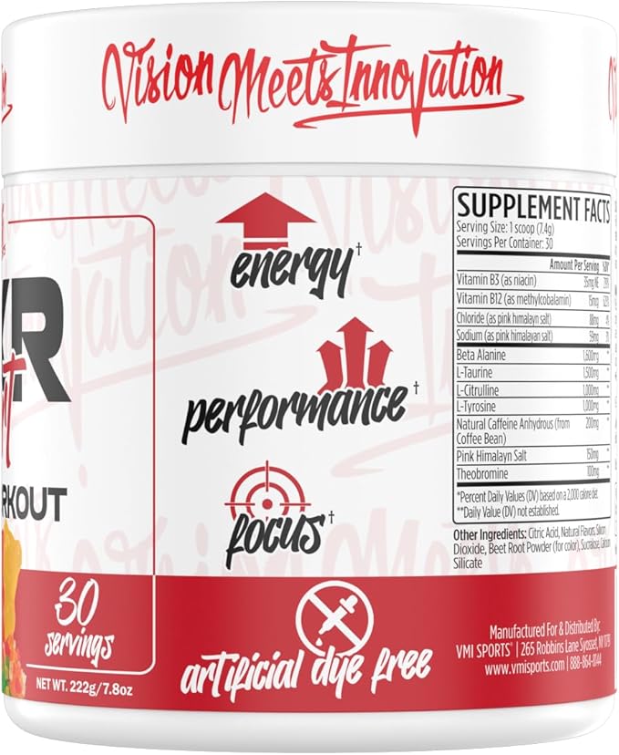 K-XR Sport Pre-Workout Powder | Energy – Performance – Focus and Pumps | Maximum Absorption Formula | Great Taste for Men & Women | 30 Servings (30 Servings, Gummy Bear)