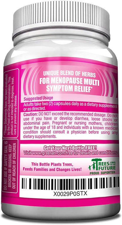 Herbal Menopause Support Complex for Hot Flashes, Night Sweats & Mood Swings Relief. Promotes Balanced Hormone Levels - Black Cohosh, Dong Quai, Licorice Root & Kelp Leaves (12 Bottles)