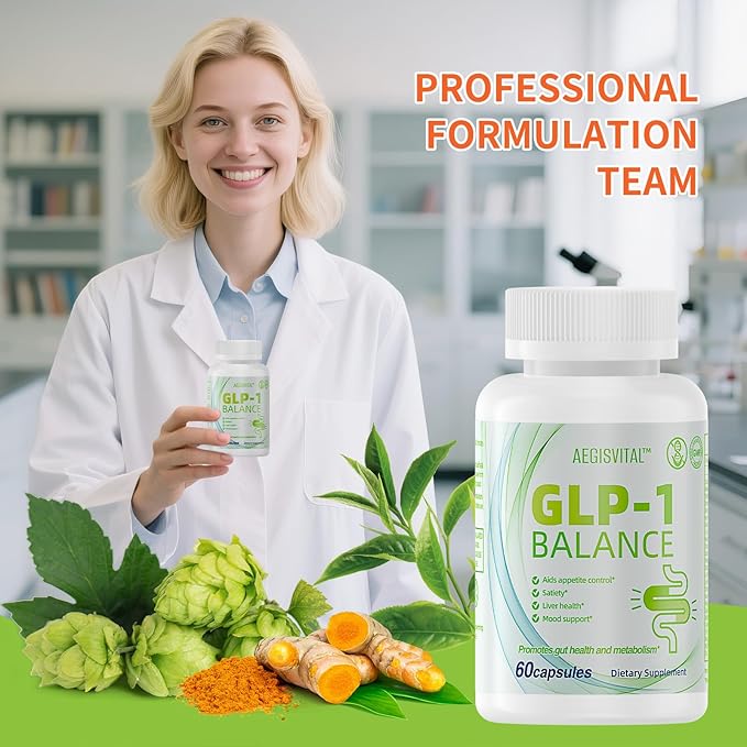 GLP-1 Supplements with Akkermansia Probiotic for Digestion, GLP-Activate - GLP1 for Immune, GLP 1 Supplement, Gut Health, Energy & Metabolism Improvement, 60 Capsules