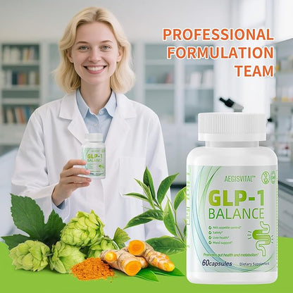 GLP-1 Supplements with Akkermansia Probiotic for Digestion, GLP-Activate - GLP1 for Immune, GLP 1 Supplement, Gut Health, Energy & Metabolism Improvement, 60 Capsules