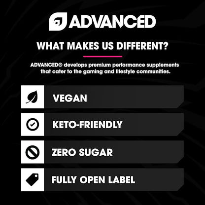 Advanced Energy - Energy Boosting Formula with Electrolytes for Hydration - L-Theanine to Combat Jitters - Sugar Free & Keto Friendly - No Maltodextrin (40 Servings) (Lychee)