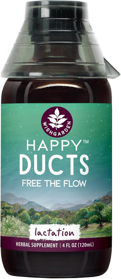 WishGarden Herbs Happy Ducts Lactation Support - Clogged Milk Duct Relief Supplement, Herbal Breastfeeding Support Supplement Tincture for Breast Engorgement Relief and Clogged Milk Ducts, 4oz
