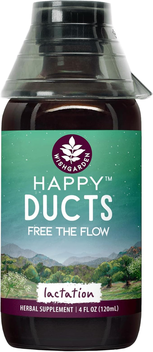 WishGarden Herbs Happy Ducts Lactation Support - Clogged Milk Duct Relief Supplement, Herbal Breastfeeding Support Supplement Tincture for Breast Engorgement Relief and Clogged Milk Ducts, 4oz