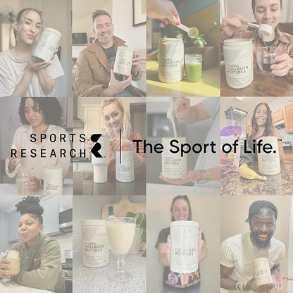 Sports Research Marine Collagen Peptides - Beauty Collagen Supplement for Women & Men - Post Workout Recovery Protein Powder with Vital Amino Acids for Hair, Skin, & Joint Support (Dark Chocolate)