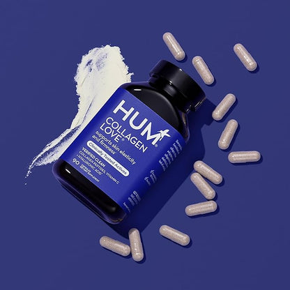 HUM Collagen Love Skin Supplement - Collagen Peptides w/Hyaluronic Acid & Vitamin C, Supports Firm Skin & Helps Minimize Signs of Aging - Supplements for Women and Men (90-Count)