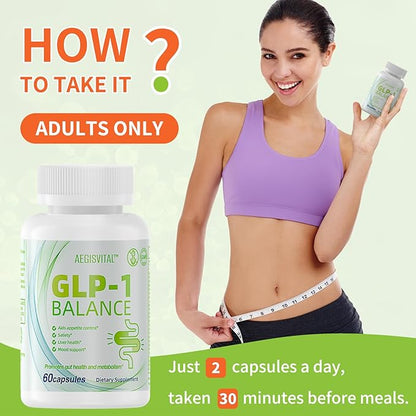 GLP-1 Supplements with Akkermansia Probiotic for Digestion, GLP-Activate - GLP1 for Immune, GLP 1 Supplement, Gut Health, Energy & Metabolism Improvement, 60 Capsules