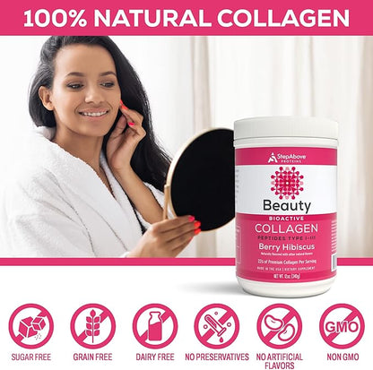 Beauty Collagen Peptides, Berry Hibiscus, 12 Oz