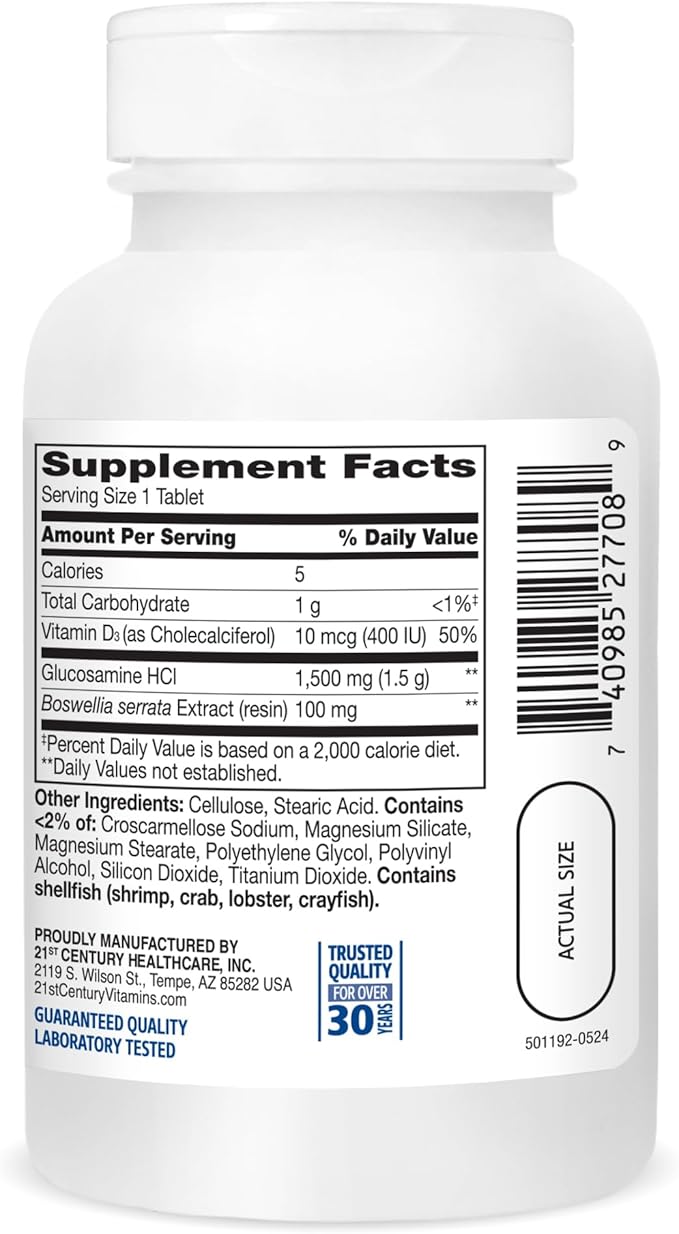 21st Century Glucosamine Daily Complex Plus D Tablets, 60 Count (27708)