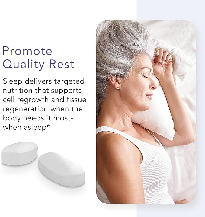Sleep - 60 Ct | Relax and Fall Asleep Naturally, Wake up Refreshed | NASA Codeveloped Sleep Aid with Valerian Root, Passionflower, Magnesium, Melatonin, Soothing Herbs for Overnight Recovery
