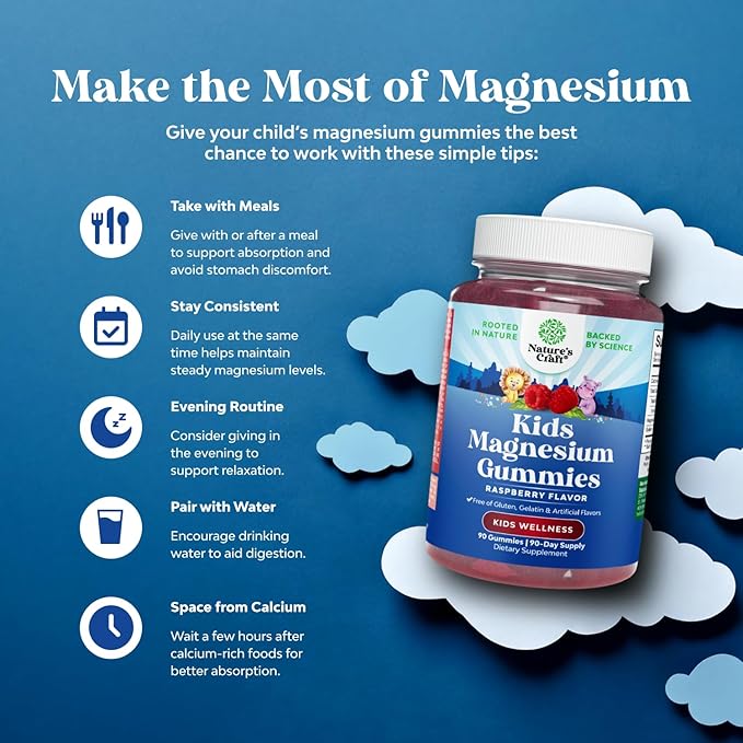 Bundle of Kids Calm Magnesium Gummies 90 count - Gummies for Nerve Bone and Muscle Health and Plant Based Kids Multivitamin Gummies 120 count - Multivitamin for Kids Immunity Support Gummies with Vita