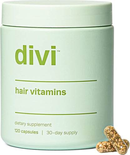 divi Hair Vitamins for Women and Men - Made with Clean and Science-Backed Ingredients to Grow + Thicken - Create a Healthy Hair Environment - 30 Day Supply, 120 Count