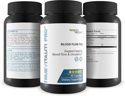 True Vitaliti Pro Blood Flow Pro L-Arginine - Our Best Circulation Supplement for True Vitality Male Blood Flow & Circulation Health - L-Arginine Mens Circulation Supplement - Help Blood Flow