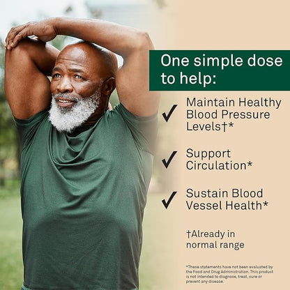 Blood Pressure Support Supplement | Supports Healthy Blood Pressure & Circulation | Heart Healthy Energy Formula with Grape Seed Extract, Magnesium & Natural Ingredients | 60 Tablets