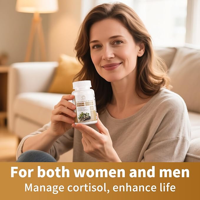 2 Pack Cortisol Supplements for Women & Men - 10-in-1 Cortisol Reducer Manager Detox with Ashwagandha, Magnesium - Lower High Cortisol Levels, Relaxation & Night Support, Non-GMO, 120 Capsules