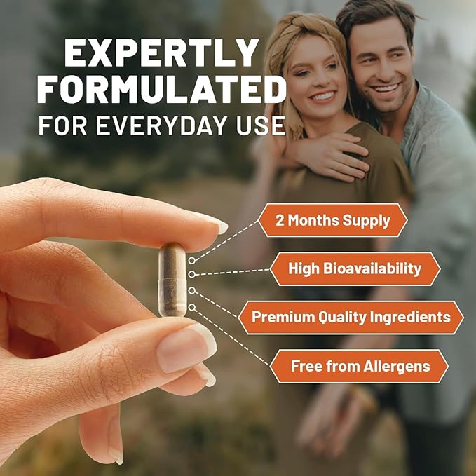 Mushroom Supplement Capsules, Mushrooms Complex, Lions Mane, Cordyceps, Chaga, Reishi, Turkey Tail, Maitake, Brain Supplements for Memory and Focus, 2 Month Supply