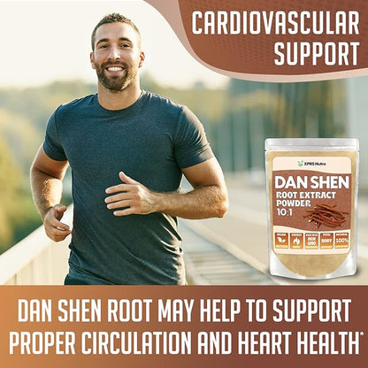 XPRS Nutra Dan Shen Root Extract Powder 10:1- Premium Dan Shen (Red Sage) Concentrated Powder - Vegan Friendly Danshen (16 oz)