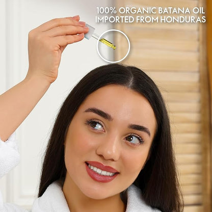 Sugarbear Hair Vitamin Gummy 2 Month Supply & 2 Pure Batana Natural Hair Growth Oil-Extra Strength Biotin 6000mcg, Women, Men, Vegan Vitamin B12, MSM, Inositol, Elderberry, Kosher, Halal, Cruelty-Free