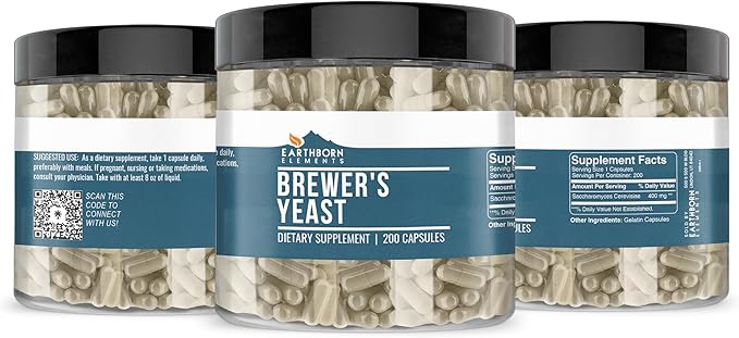 Earthborn Elements Brewer's Yeast 200 Capsules, Pure & Undiluted, No Additives