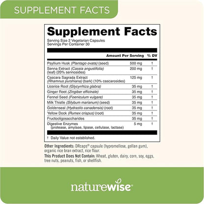 NatureWise Enhanced Collagen Peptides (45 Servings) - Hydrolyzed Type I & III + NatureWise Total Colon Care Fiber Cleanse with Herbal Laxatives, Prebiotics, & Digestive Enzymes