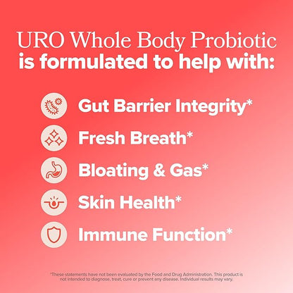 O Positiv URO Whole Body Probiotic – 3-in-1 Probiotic Supporting Gut, Skin, and Oral Microbiomes & Digestive Health – 20B+ CFUs, Licorice Root, Dandelion – Non-GMO, Vegan, Gluten-Free – 30 Capsules