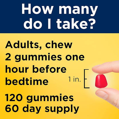 Nature Made Melatonin 10 mg per serving Gummies, Sleep Gummies for Adults Maximum Strength Dosage, 100% Drug Free Sleep Aid, 120 Count, 60 Day Supply